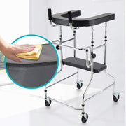 Folding Adjustable Walker with Seat and Wheels