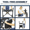 Mobility Upright Walker with Seat, Standing Rollator, Foldable