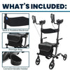 Mobility Upright Walker with Seat, Standing Rollator, Foldable