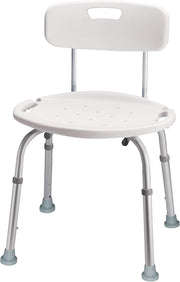 Shower Chair with Back – For Elderly & Disabled, 300 lbs, Easy Assembly
