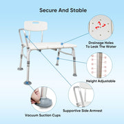 home Heavy-Duty Shower Bench – Adjustable, Non-Slip, 330 lbs