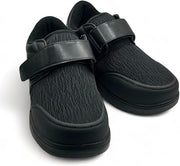 Algeos- Windsor Diabetic Shoe with Wide Fitting - Padded Collar, Rubber Toe Guard Protection - Lightweight Orthopedic Shoes with Memory Foam Insoles, Roomy Toe Box, Adjustable Width Black
