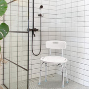 Shower Chair with Back – For Elderly & Disabled, 300 lbs, Easy Assembly