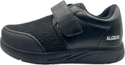Algeos- Windsor Diabetic Shoe with Wide Fitting - Padded Collar, Rubber Toe Guard Protection - Lightweight Orthopedic Shoes with Memory Foam Insoles, Roomy Toe Box, Adjustable Width Black