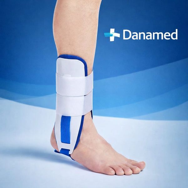 Medical-grade CPO-4703 ankle stirrup brace providing rigid lateral support, universal free size fit for both left and right foot.