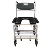 4-Wheel Toilet Chair with Brakes & Cushion
