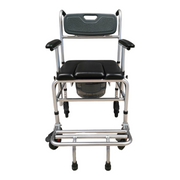 4-Wheel Toilet Chair with Brakes & Cushion