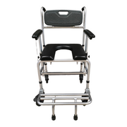 4-Wheel Toilet Chair with Brakes & Cushion