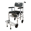 4-Wheel Toilet Chair with Brakes & Cushion