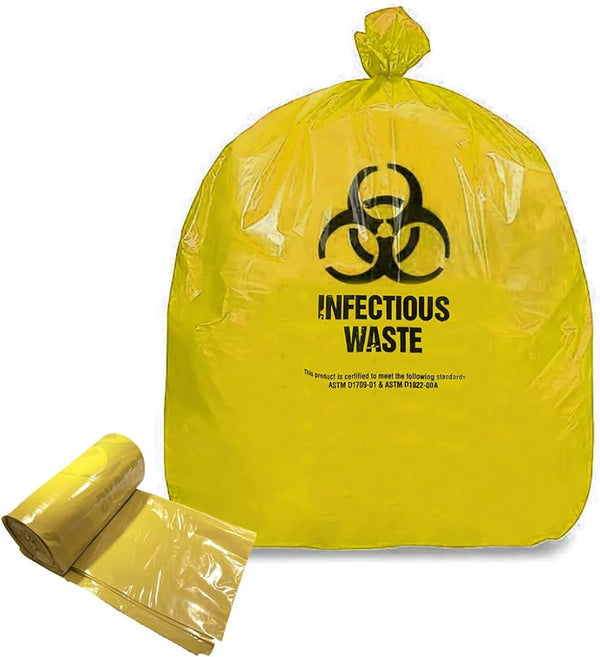 Medical Waste Garbage Bag, Yellow (30cm x 60cm)