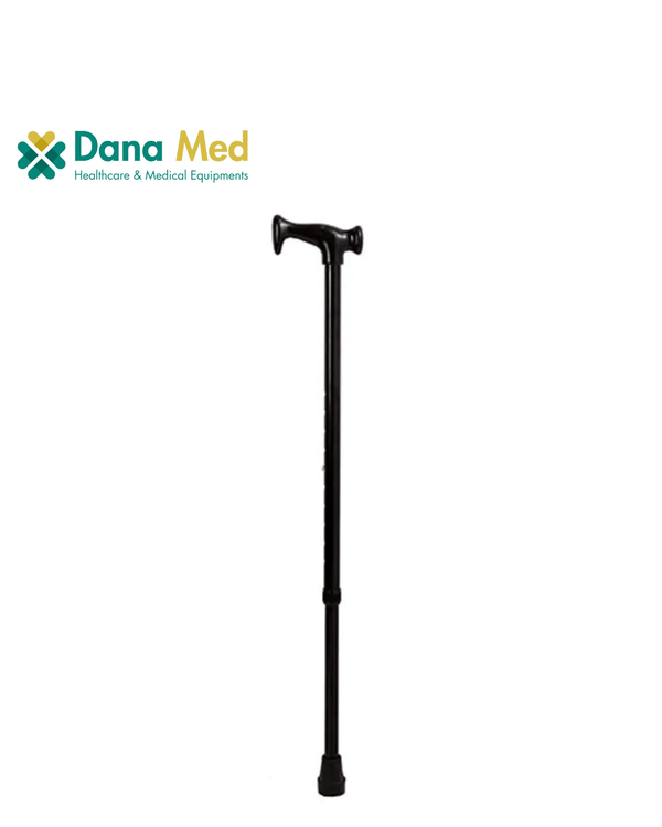 "A lightweight aluminum fold up cane and sport seat folding seat walking stick in shining black for stylish mobility support."
