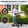 Mobility Upright Walker with Seat, Standing Rollator, Foldable