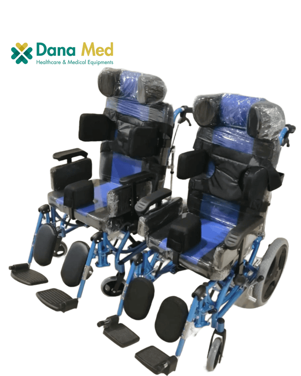 Multifunctional cerebral palsy wheelchair for children with adjustable headrest and postural support system

