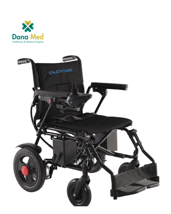 A foldable Mediva wheelchair positioned on a white background for easy transport and daily use.