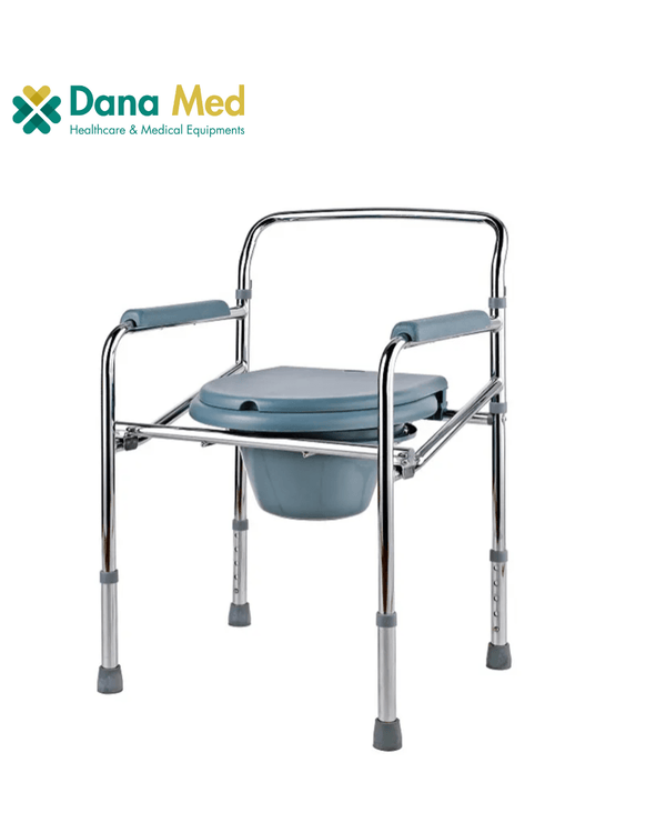 portable medical commode chair with adjustable height legs