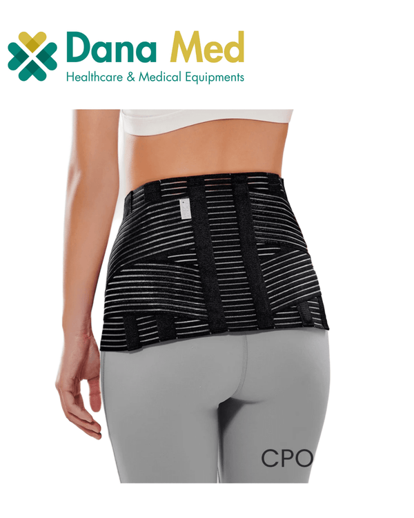 Medical-grade lumbar support brace for sciatica and herniated disc relief. This back belt provides firm compression