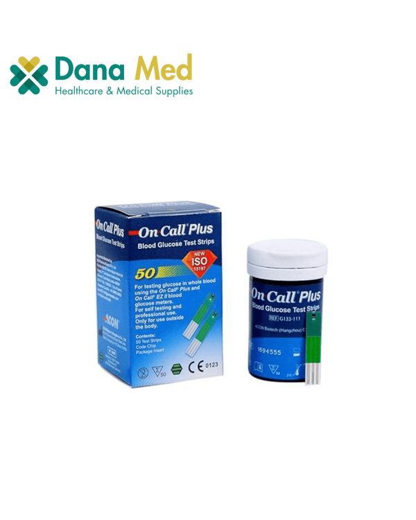 On Call Plus glucometer strips 50 count box for blood glucose monitoring