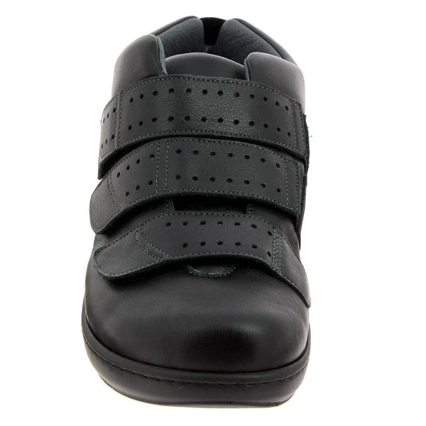 Podowell Anatole Noir black diabetic shoe with extra-wide forefoot, front view