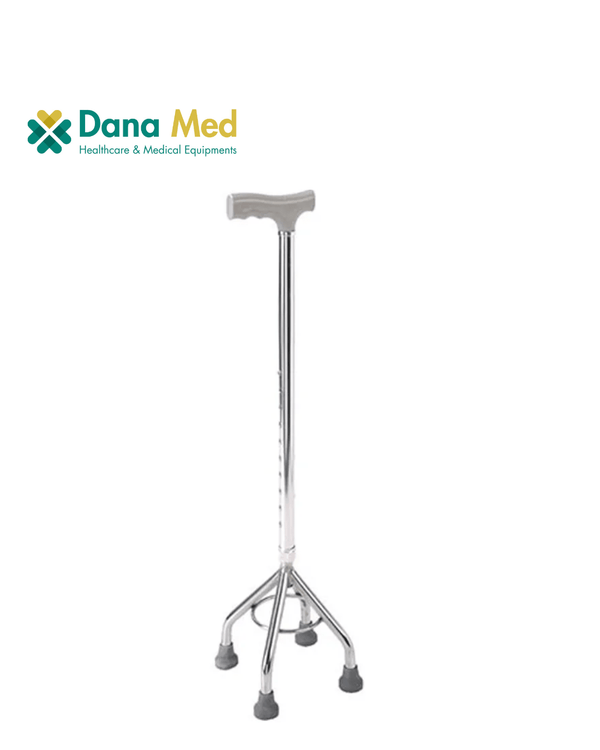 Adjustable Four Foot Walking Cane with Small Tips - Medical Quad Cane (DY05932) | DANAMED - My Store
